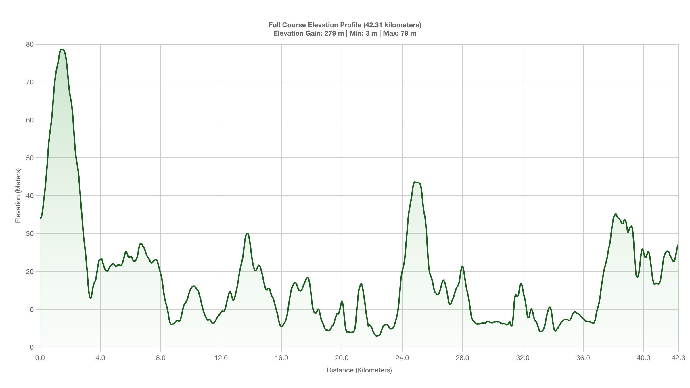 The New York Marathon Elevation Profile (Blue Route)