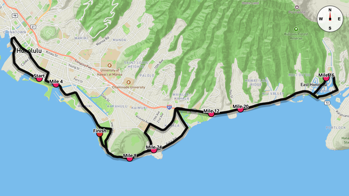 The Honolulu Marathon Course
