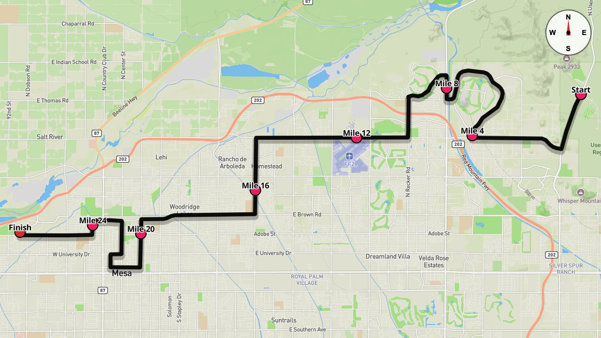 The Mesa Marathon Course