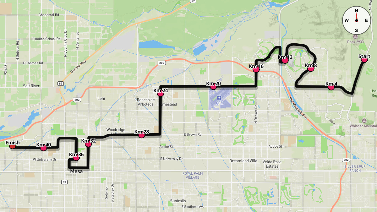 The Mesa Marathon Course