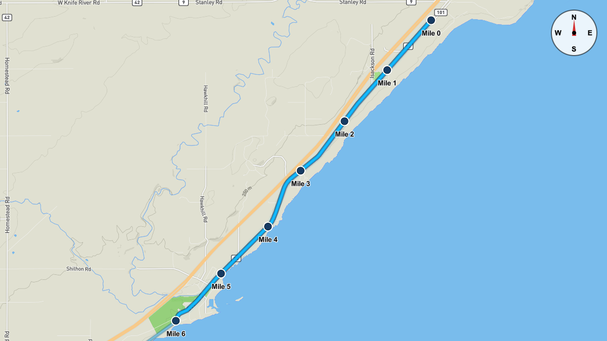 Course Map for Miles 0-6 of the Grandma's Marathon
