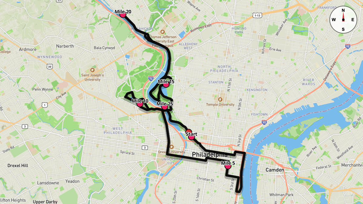 The Philadelphia Marathon Course