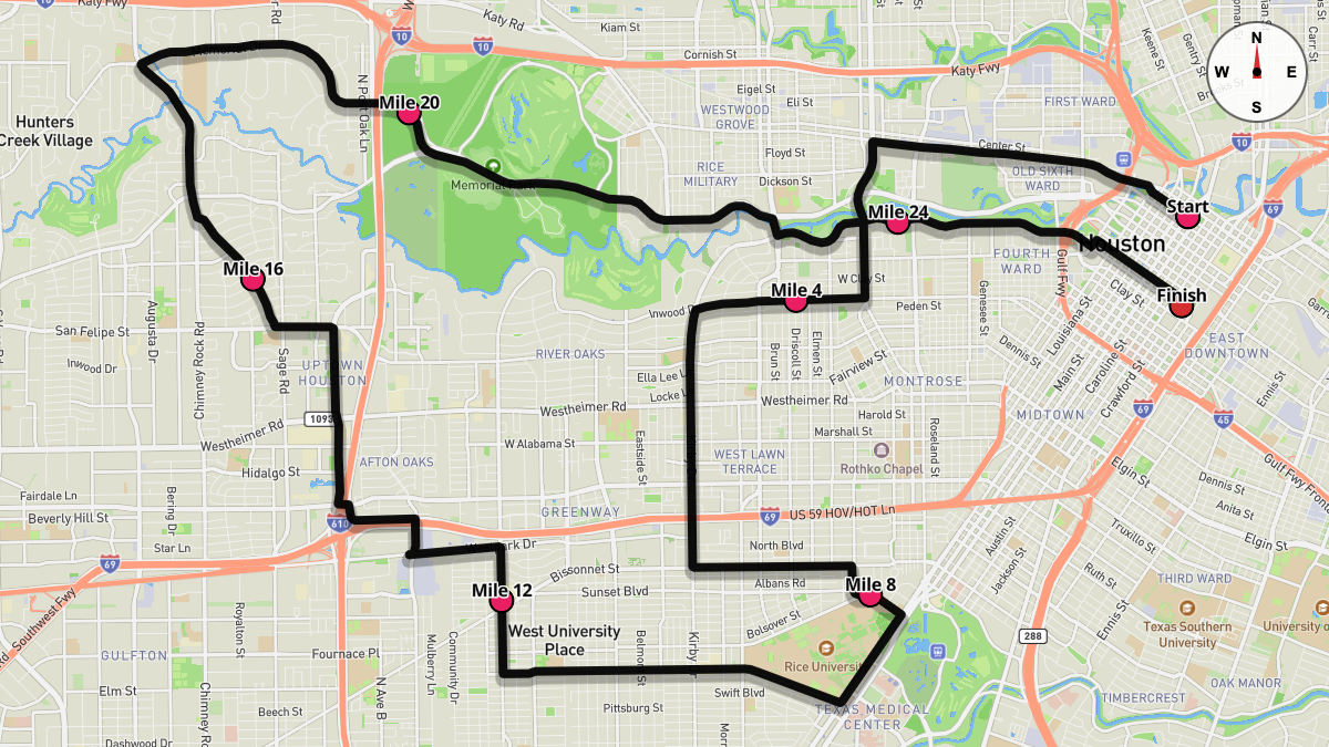 The Houston Marathon Course