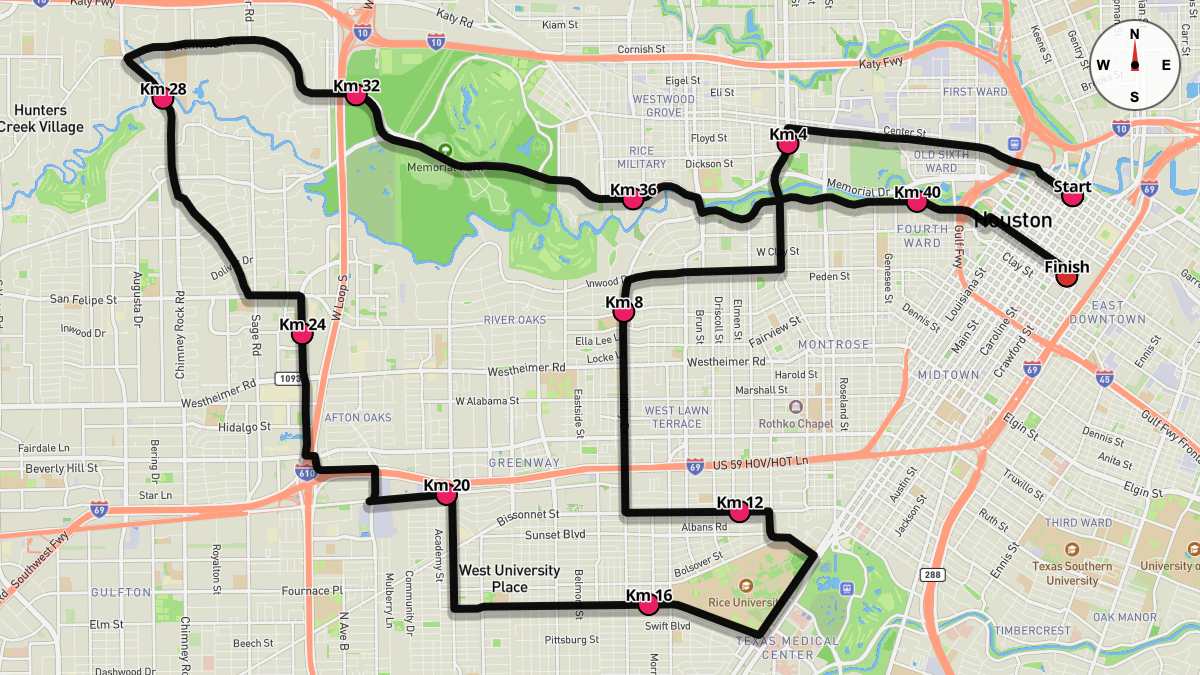 The Houston Marathon Course