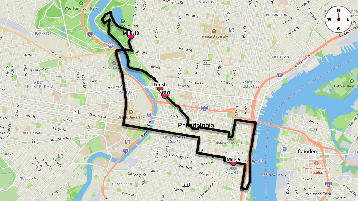The Philadelphia Half Marathon Course