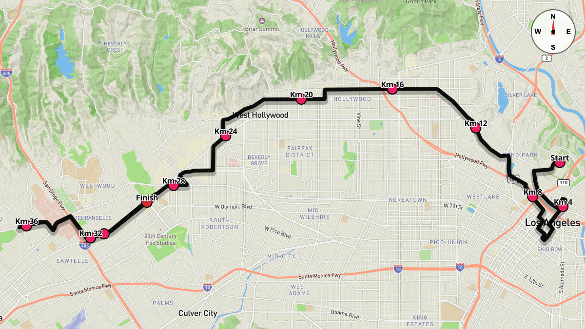 The Los Angeles Marathon Course