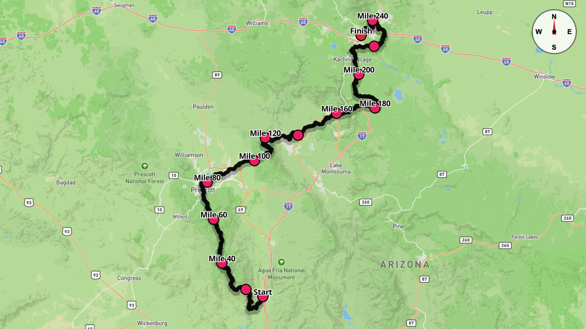 The Cocadona 250 Course