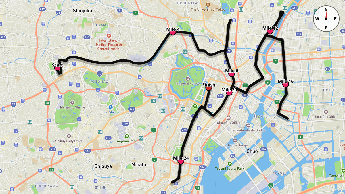 The Tokyo Marathon Course