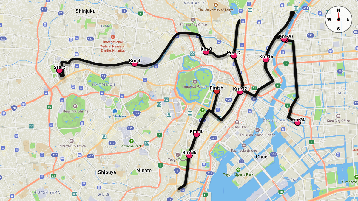 The Tokyo Marathon Course