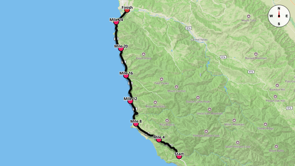 The Big Sur International Marathon Course