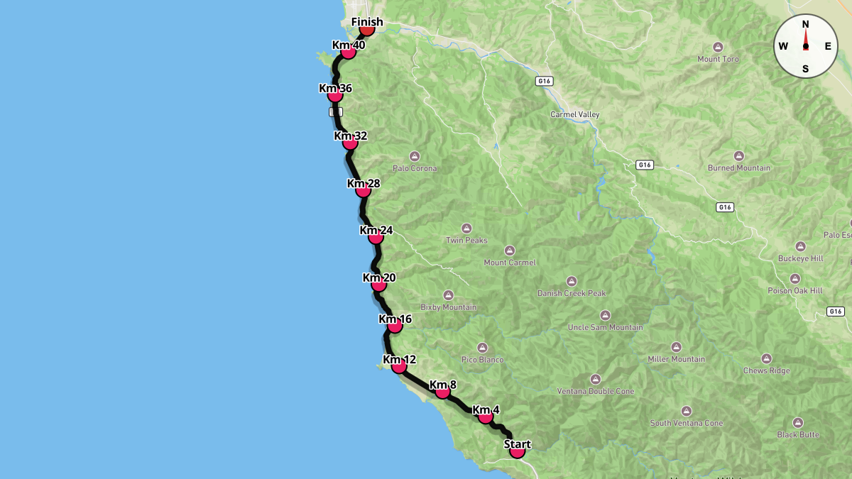 The Big Sur International Marathon Course